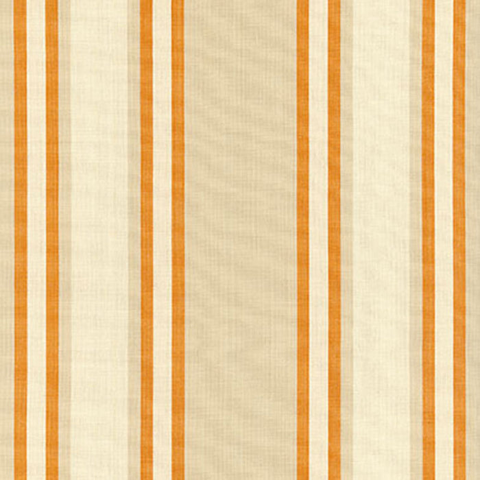 Schumacher Seneca Cotton Stripe Beige/Pumpkin Fabric Sample 62985