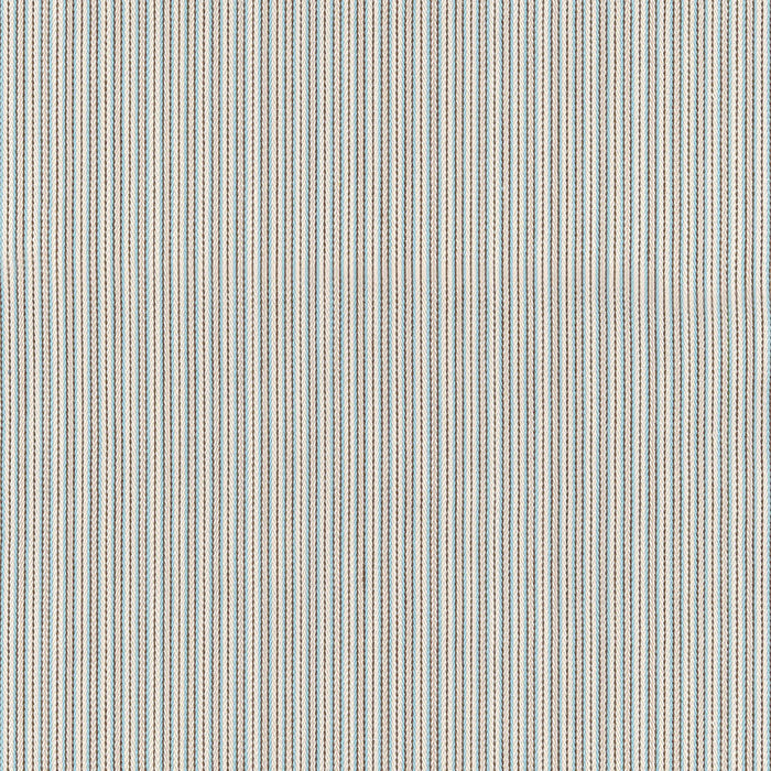 Schumacher Baker Cotton Stripe Ivory/Aqua/Mocha Fabric Sample 63000