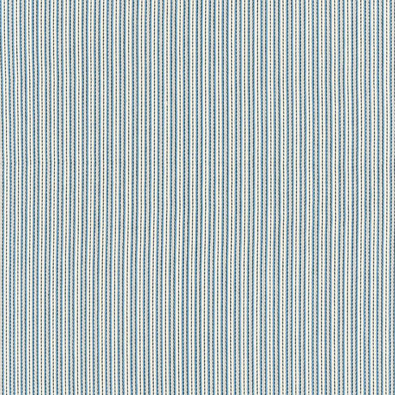 Schumacher Baker Cotton Stripe Ivory/Chambray/Indigo Fabric Sample 63003