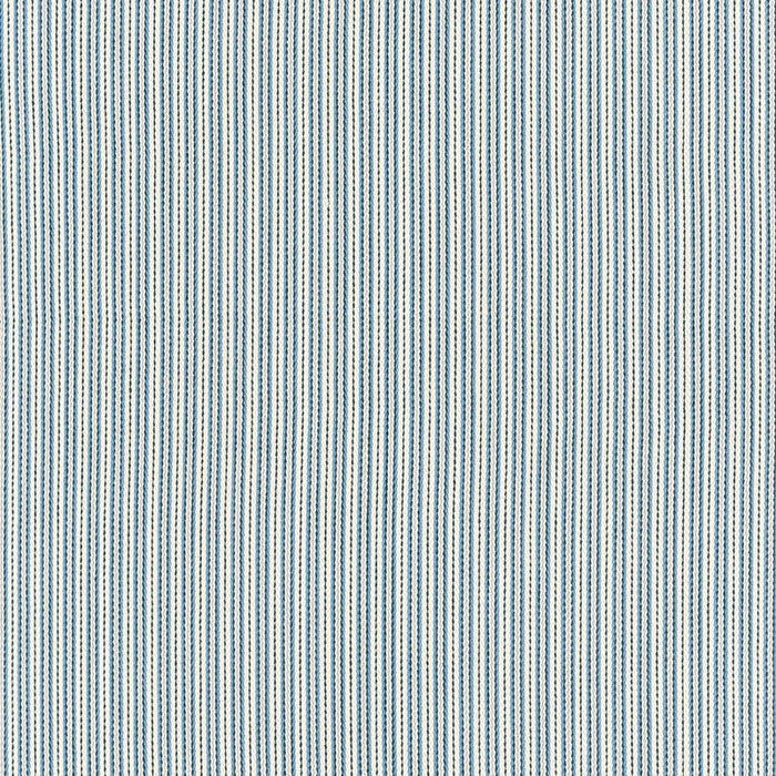 Schumacher Baker Cotton Stripe Ivory/Chambray/Indigo Fabric Sample 63003