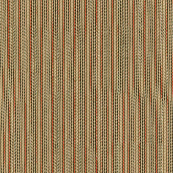 Schumacher Baker Cotton Stripe Flax/Mocha/Red Fabric Sample 63004