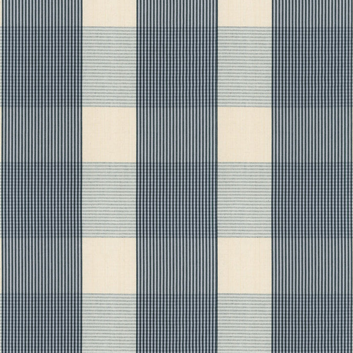 Schumacher Avon Gingham Plaid Indigo/Sky Fabric Sample 63024