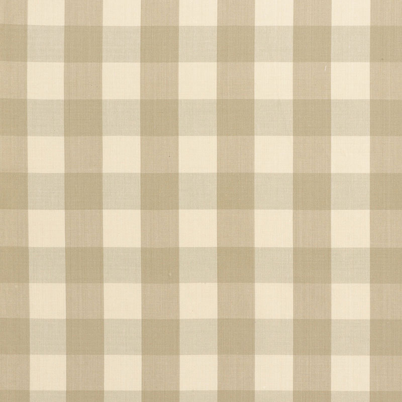 Schumacher Camden Cotton Check Beige Fabric 63031