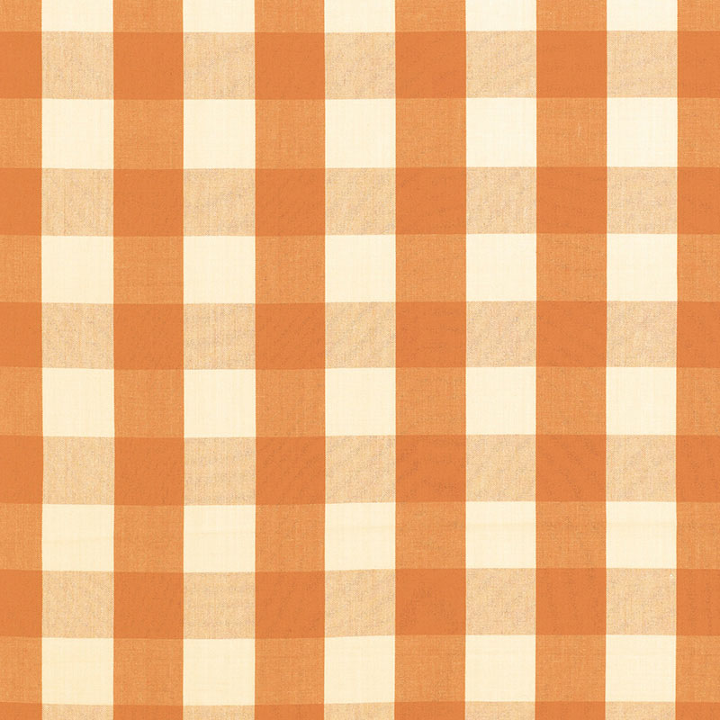 Schumacher Camden Cotton Check Pumpkin Fabric Sample 63033