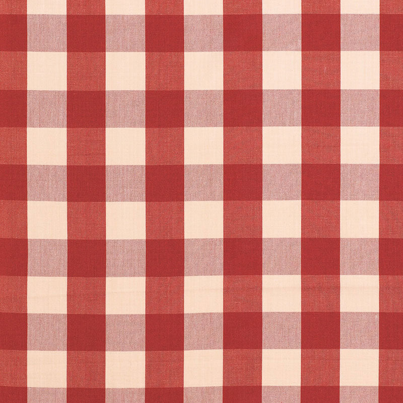 Schumacher Camden Cotton Check Red Fabric 63034