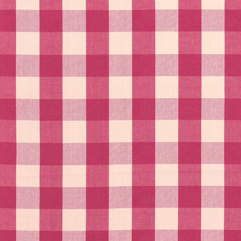 Schumacher Camden Cotton Check Raspberry Fabric 63035