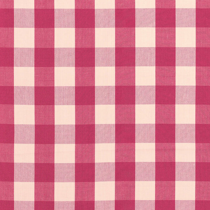 Schumacher Camden Cotton Check Raspberry Fabric Sample 63035