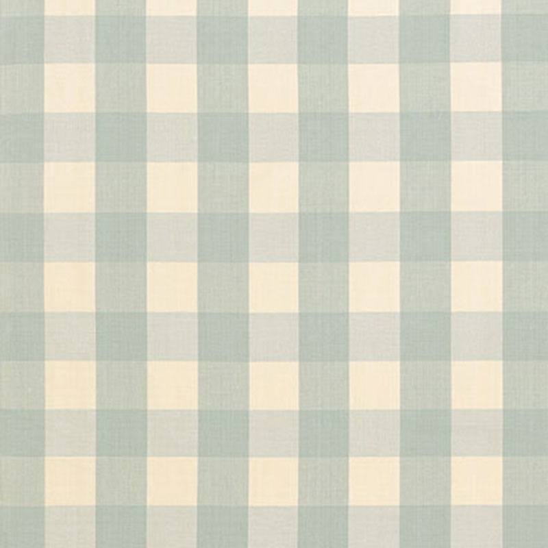 Schumacher Camden Cotton Check Aqua Fabric 63037