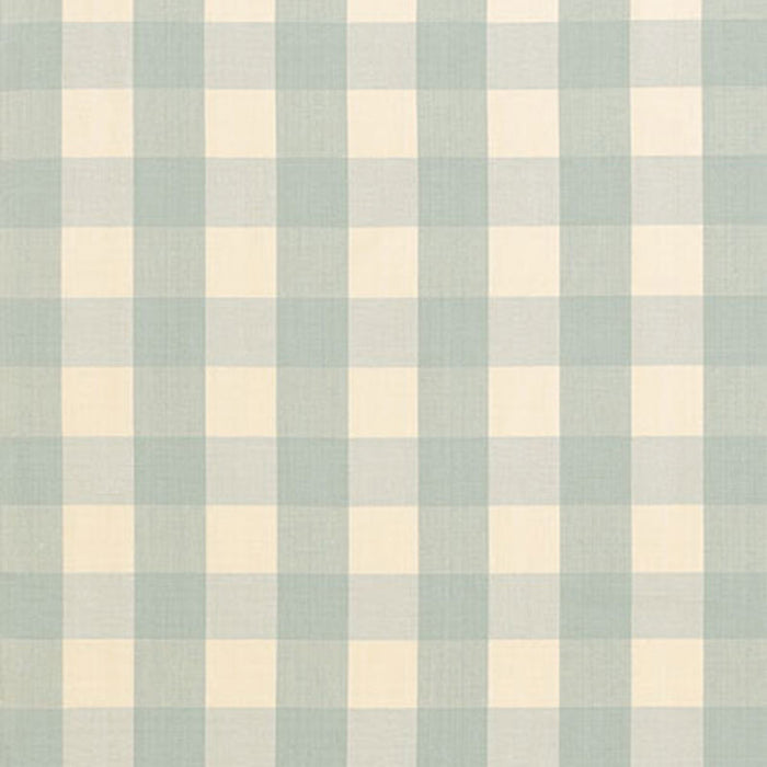 Schumacher Camden Cotton Check Aqua Fabric 63037