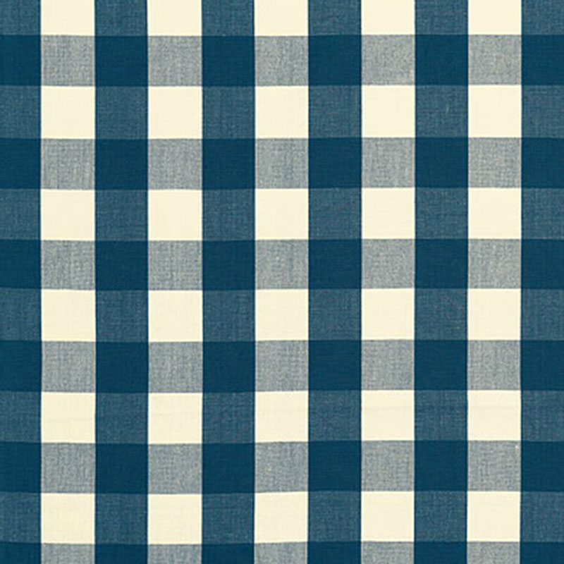 Schumacher Camden Cotton Check Indigo Fabric 63039