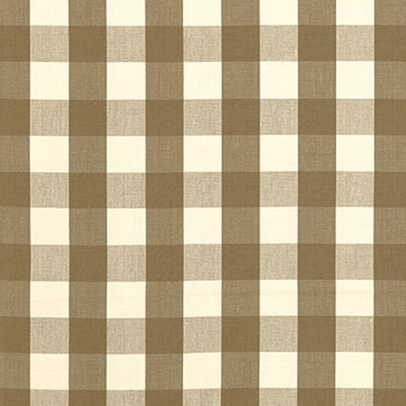 Schumacher Camden Cotton Check Mocha Fabric 63040