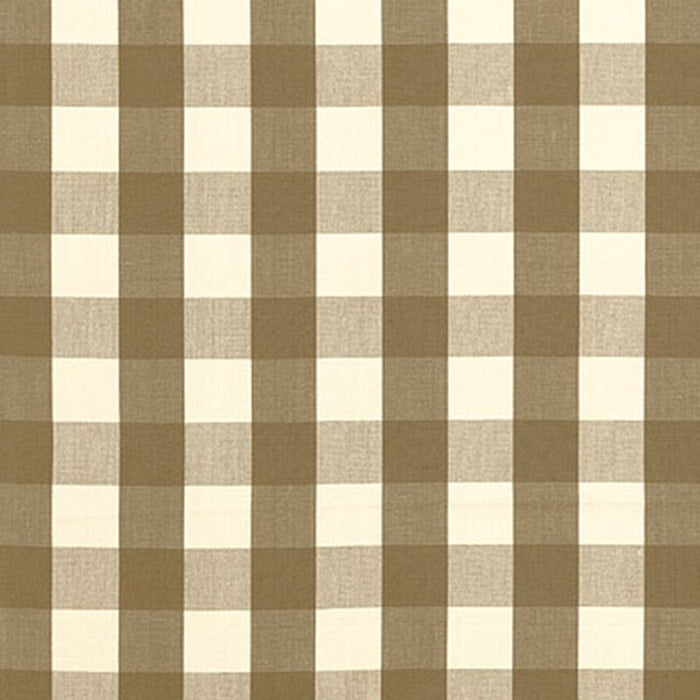 Schumacher Camden Cotton Check Mocha Fabric 63040