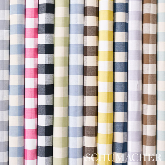 Schumacher Camden Cotton Check Java Fabric Sample 63041