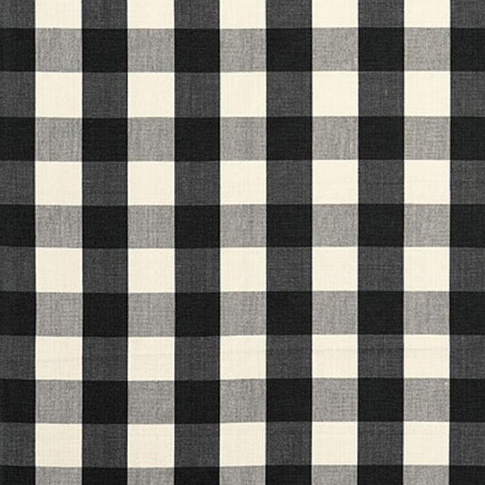 Schumacher Camden Cotton Check Ebony Fabric 63042