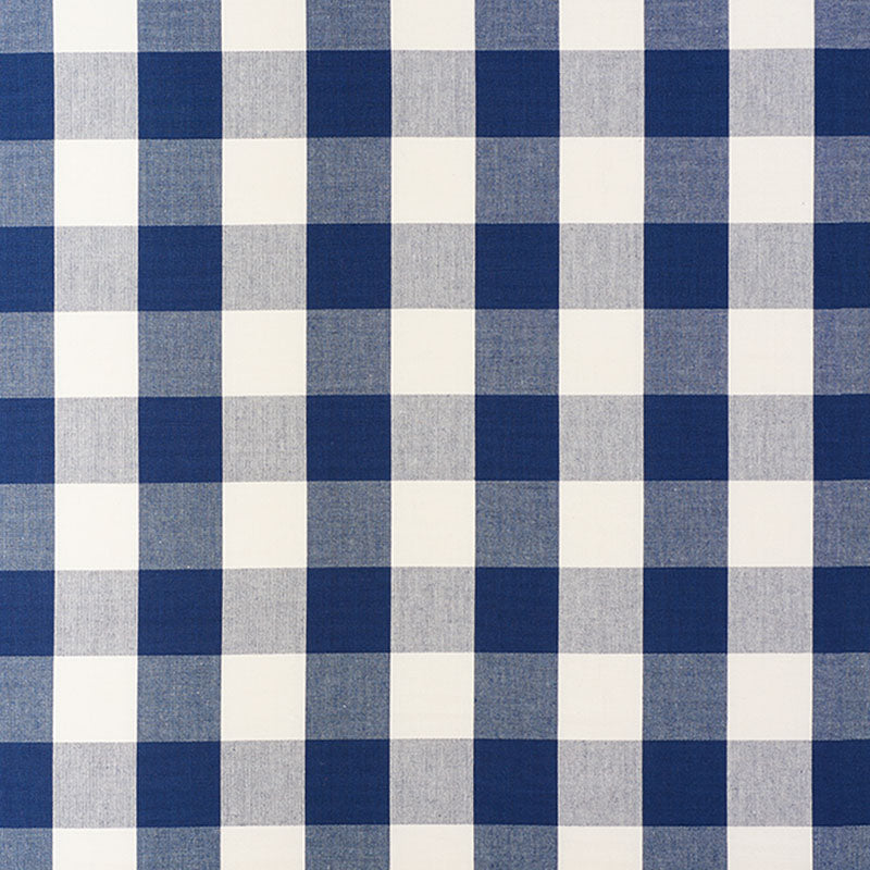 Schumacher Camden Cotton Check Navy Fabric 63043