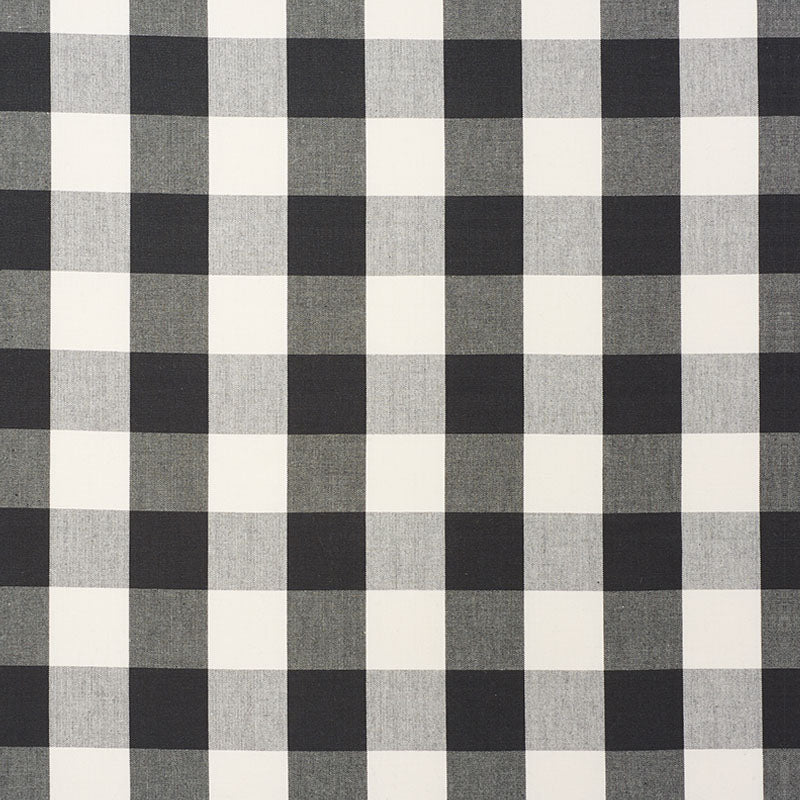 Schumacher Camden Cotton Check Black Fabric 63044