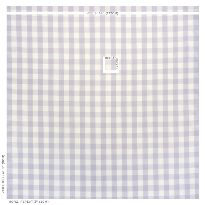 Schumacher Camden Cotton Check Lilac Fabric Sample 63046