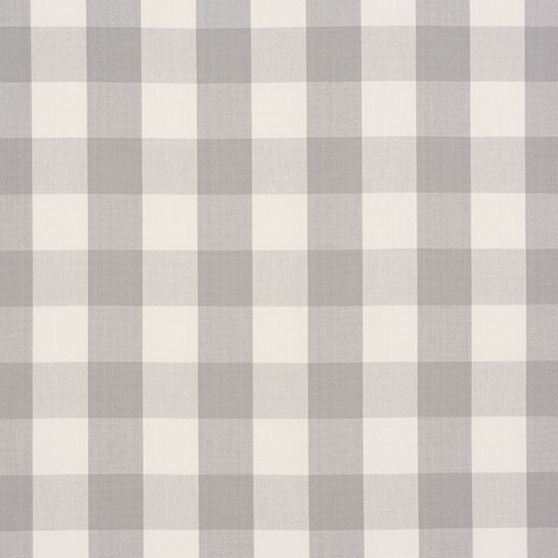 Schumacher Camden Cotton Check Grey Fabric Sample 63047