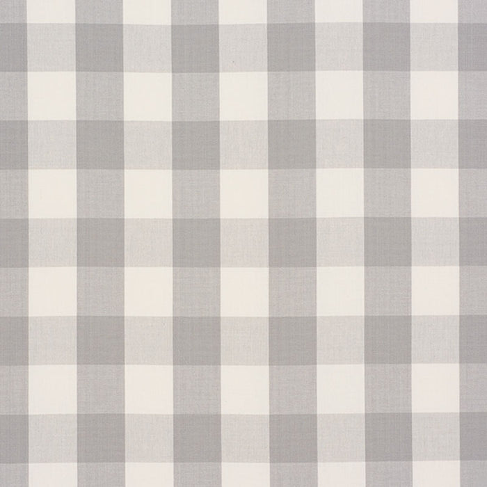 Schumacher Camden Cotton Check Grey Fabric Sample 63047