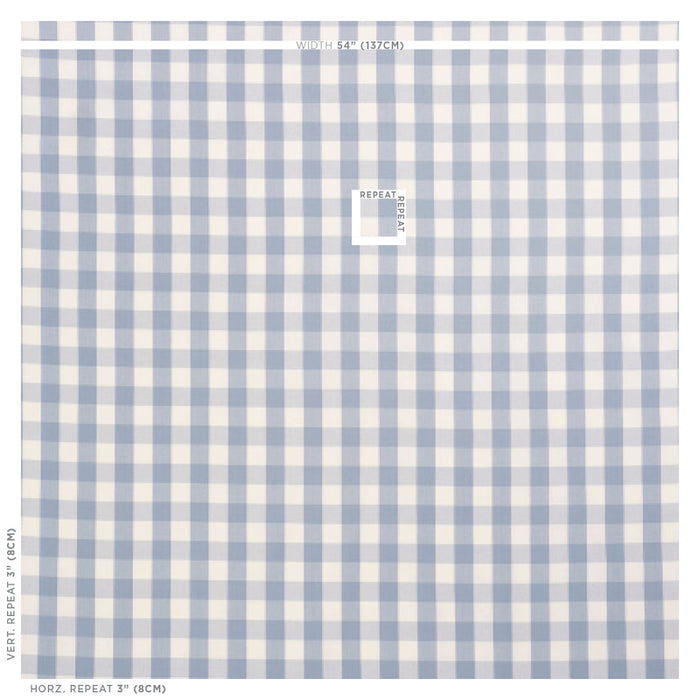 Schumacher Camden Cotton Check Sky Fabric 63048