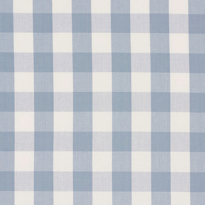 Schumacher Camden Cotton Check Sky Fabric 63048