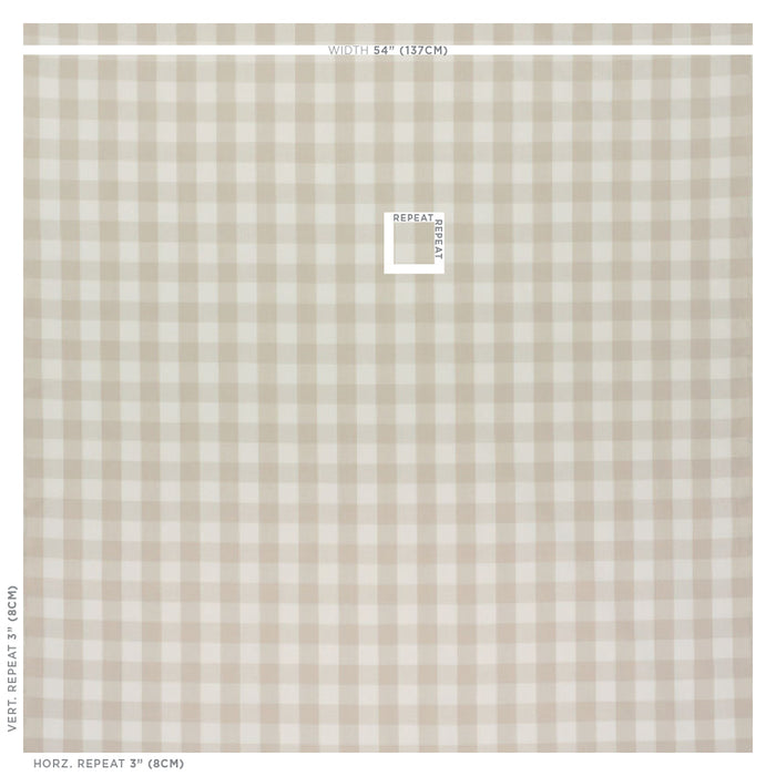 Schumacher Camden Cotton Check Natural Fabric Sample 63049