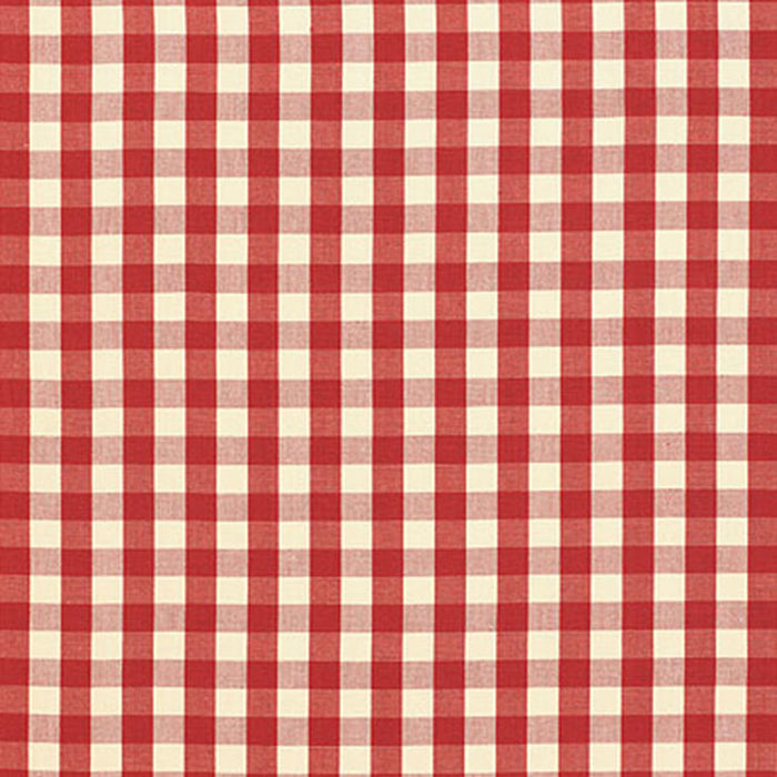 Schumacher Elton Cotton Check Red Fabric Sample 63054