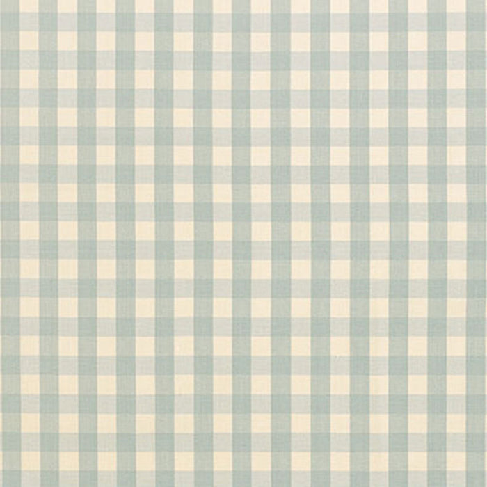 Schumacher Elton Cotton Check Aqua Fabric 63057