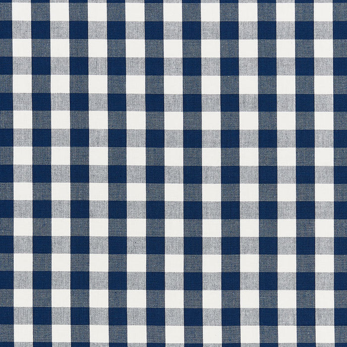 Schumacher Elton Cotton Check Navy Fabric 63063