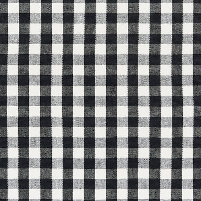 Schumacher Elton Cotton Check Black Fabric Sample 63064