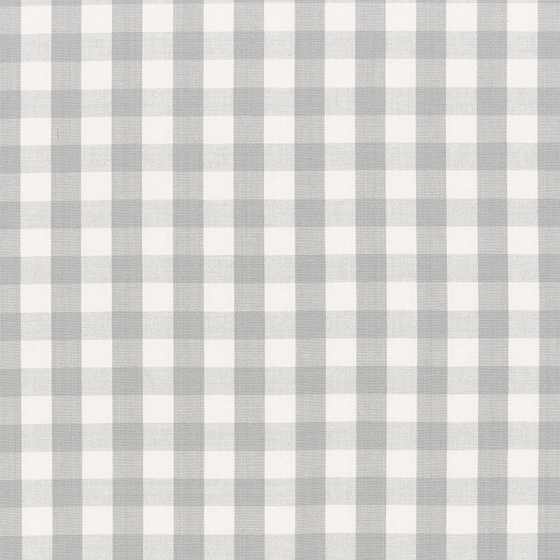 Schumacher Elton Cotton Check Grey Fabric Sample 63065