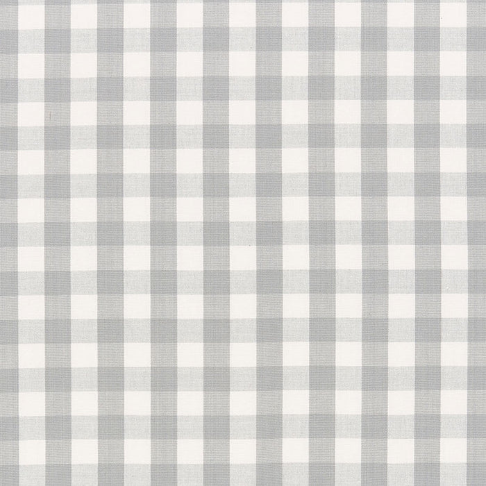 Schumacher Elton Cotton Check Grey Fabric Sample 63065