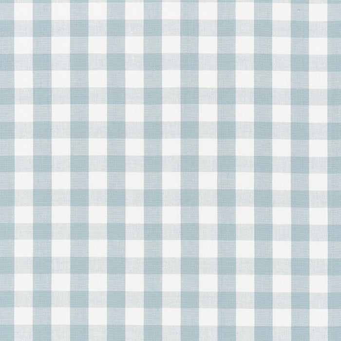 Schumacher Elton Cotton Check Sky Fabric 63066