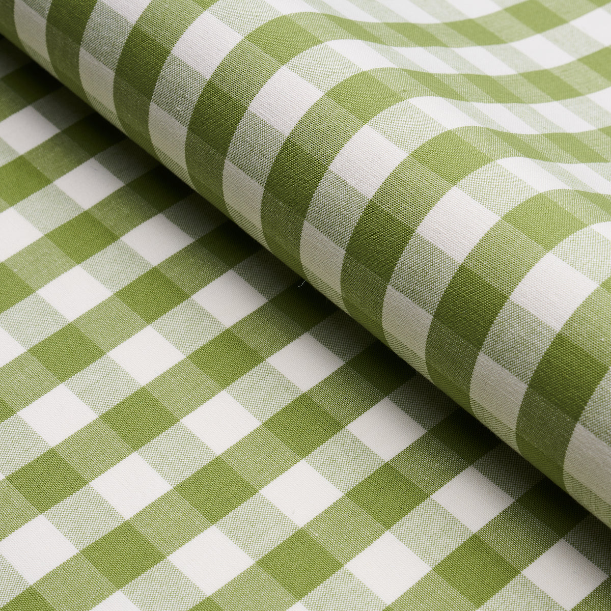 Schumacher Elton Cotton Check Leaf Fabric 63071