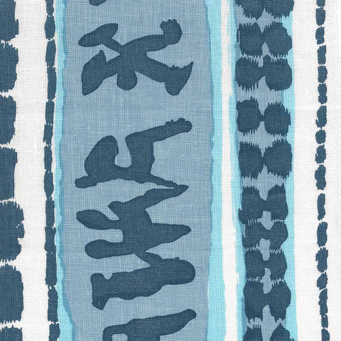 China Seas Abaco Stripe Multi Blues Fabric Sample 6350-02