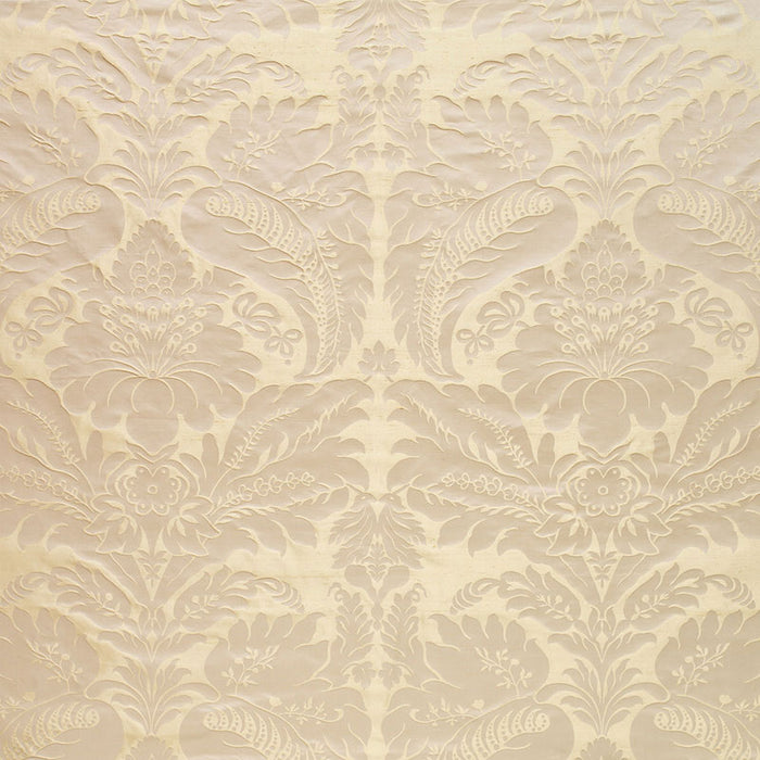 Schumacher Bennet Silk Damask Platinum Fabric Sample 63734