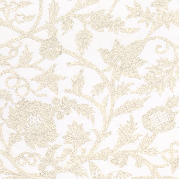 Schumacher Sissinghurst Crewel Ivory Fabric Sample 63760