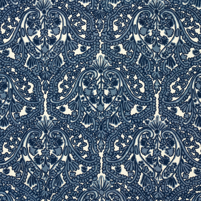 Schumacher Claremont Crewel Embroidery Delft Fabric Sample 64310