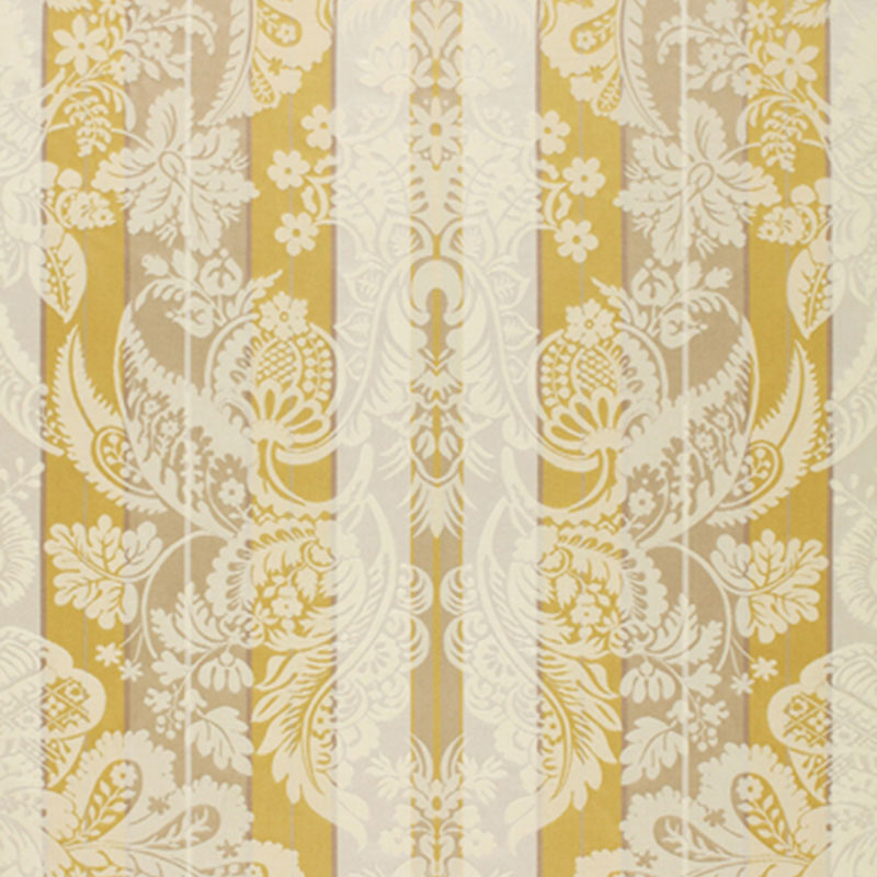 Schumacher Savannah Imberline Damask Chardonnay Fabric Sample 64393