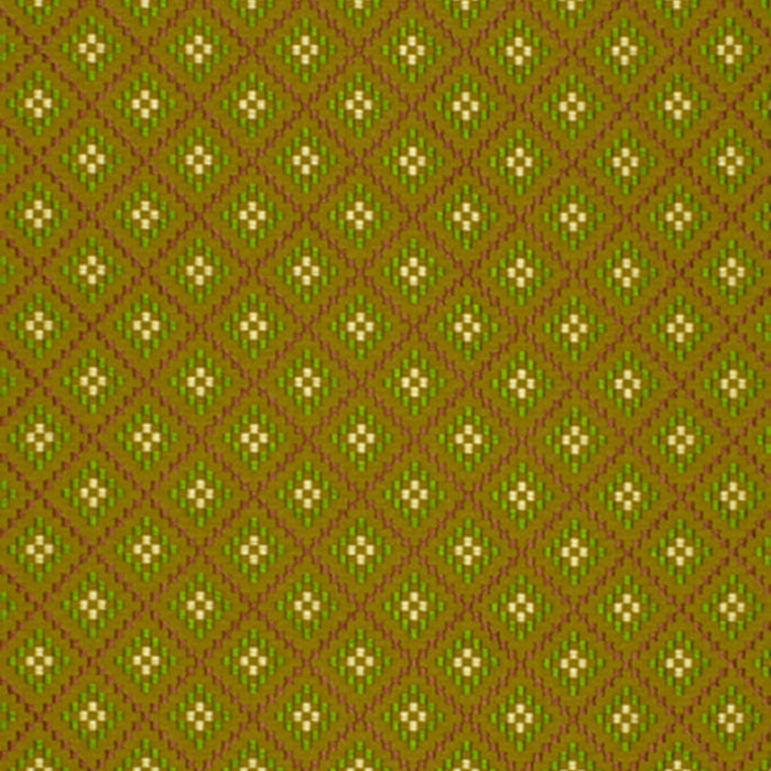 Schumacher Checkers Chartreuse / Leaf Fabric Sample 64411