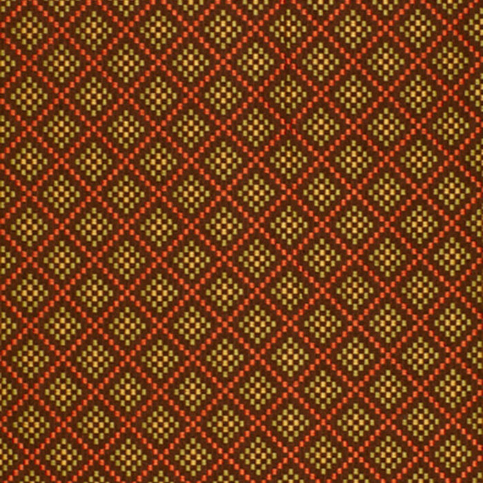 Schumacher Checkers Chocolate / Poppy Fabric Sample 64412