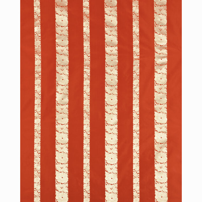 Schumacher Mandarin Silk Stripe Coral Fabric 64431