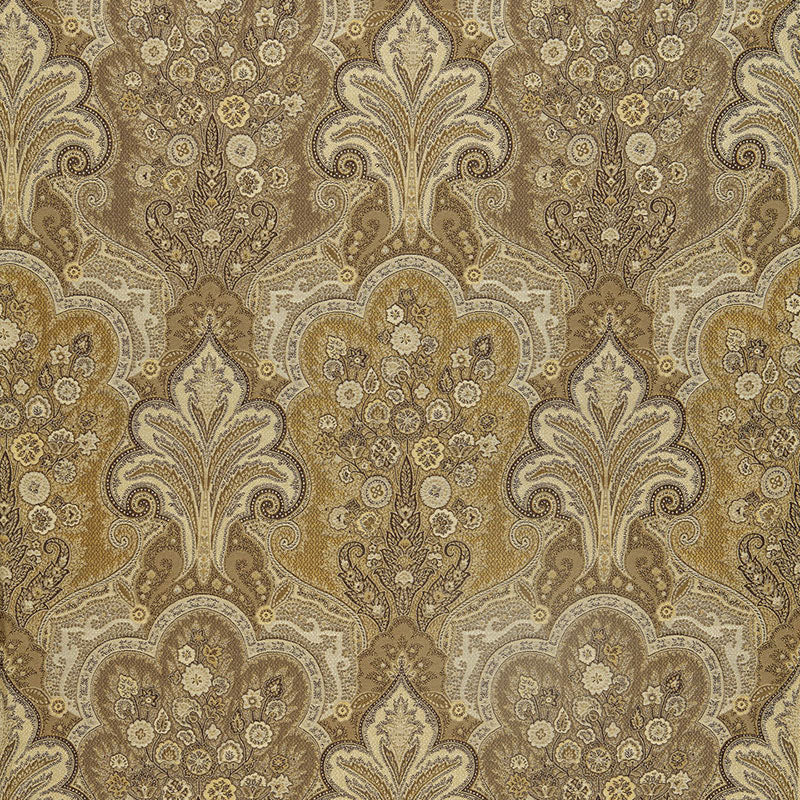 Schumacher New Castle Paisley Travertine Fabric 64590