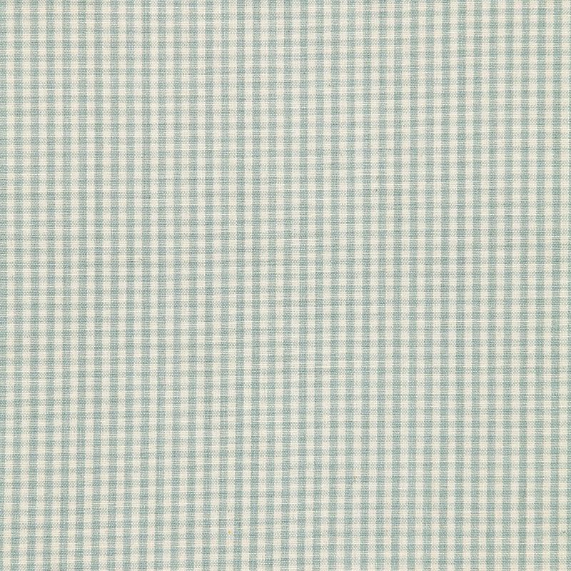 Schumacher Barnet Cotton Check Aqua Fabric 64622