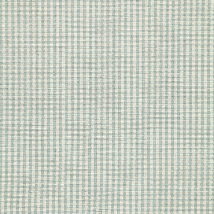 Schumacher Barnet Cotton Check Aqua Fabric 64622