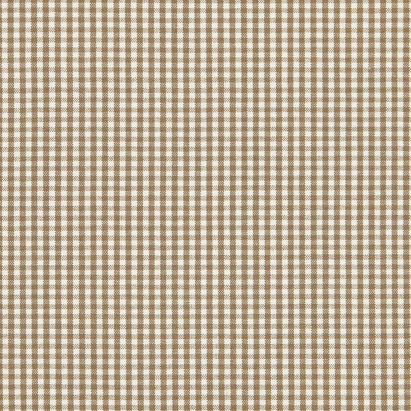 Schumacher Barnet Cotton Check Mocha Fabric 64626