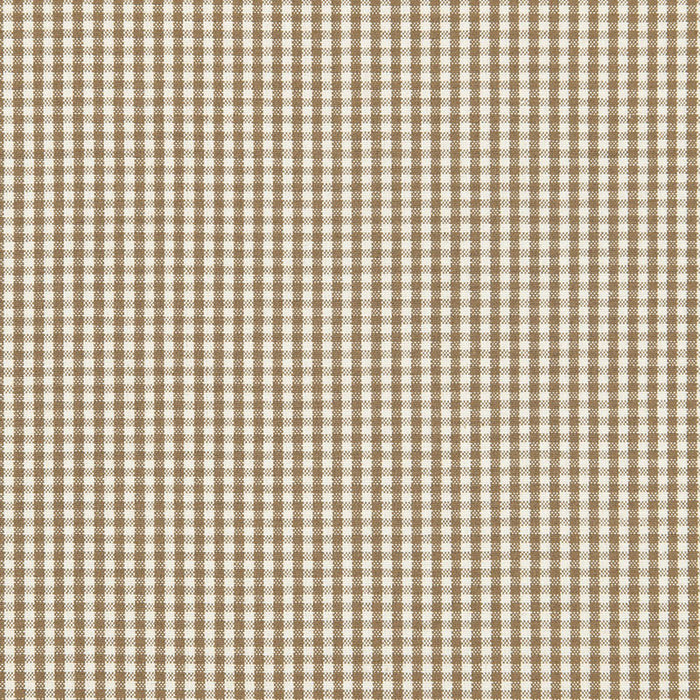 Schumacher Barnet Cotton Check Mocha Fabric Sample 64626