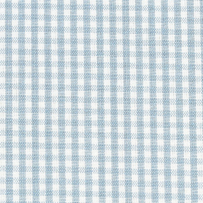 Schumacher Barnet Cotton Check Sky Fabric Sample 64629