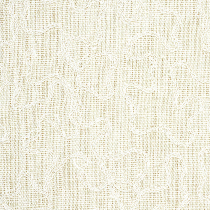 Schumacher Vermicelli Embroidery Pearl Fabric Sample 64673