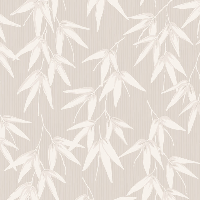 Schumacher Bamboo Garden Stone Shimmer Wallpaper 6468